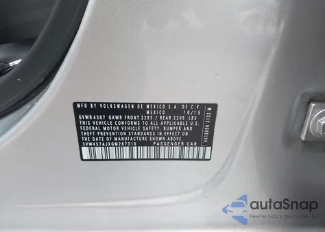 2016 Volkswagen Jetta 2.0T Gli Se z USA, uszkodzony, nr VIN 3VW4S7AJXGM267310